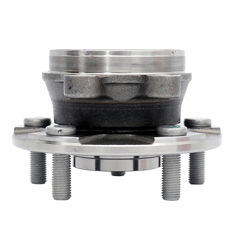 Side view of Beefed Up Budget Friendly Front Wheel Hub Bearing Assembly Set Of 2 For 06-08 Toyota RAV4 2.4L, 09-12 RAV4 2.5L, 08-15 Scion Xb, 12-18 Prius V OE Fit 513257 HA590165 BR930615, metal hub component