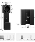 Rugged Boss J1772 EV Charger Holder Wall Mount Keeps Your Charging Handle Dock And Cable Organizer locked down with dimensions and accessories shown.