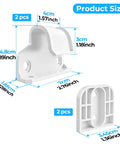 White Retractable Or Extension Baby Gate Repair Kit 55 Wide By 33 Tall Featuring Twin Latches Rock Solid Brackets And Full Hardware Set For No Sweat Install Job, two durable plastic brackets with dimensions.