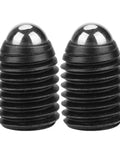 Rock Solid Heavy Duty Ball Plunger Screw Set M12x16 Threaded Positioning Fasteners With Hex Socket Spring Action For Cnc Jigs Fixtures And Industrial Machine Mounting 10 Piece Package, close-up of two ball plungers.