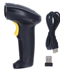 Wireless Barcode Scanner 1D 2D Handheld Reader with USB cable and adapter, ABS material, for supermarket delivery, plug and play