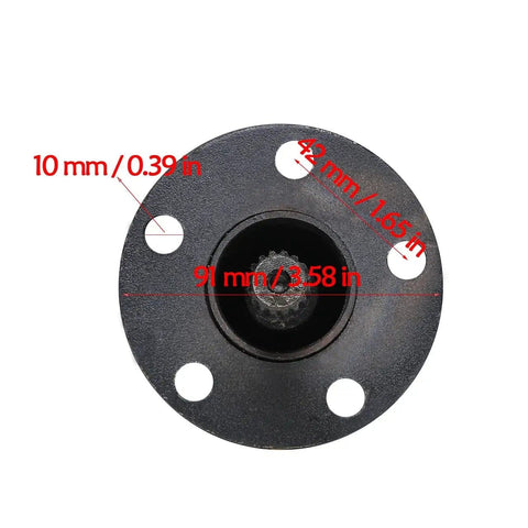 Front view of heavy duty rear axle differential shaft 30 inch 760mm, 16T drive with 3 hole wheel hub spacing 78mm and 156mm, disc rotor compatible.