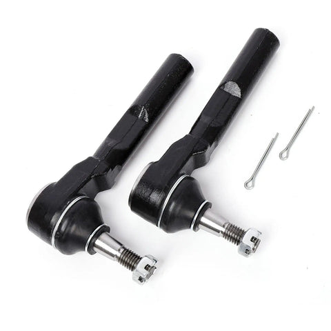 Two Piece Front Outer Tie Rod End Set Fits 2004 2012 Malibu Plus 2005 2010 Pontiac G6 And 2007 2008 Saturn Aura Heavy Duty High Strength Steel With Solid Mount Bracket Durable Smooth Steering Easy Install Drop In Ready, pair with cotter pins
