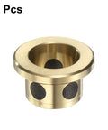 Set Of Three 12mm Flange Sleeve Bearings With 15mm Outer Diameter And 12mm Height, Self Lubricating Cast Brass Graphite Bushings.