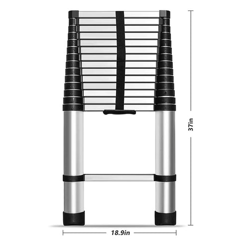 14 Point 5 Foot Telescoping Ladder With 330 Pound Capacity Heavy Duty Aluminum Extendable Collapsible Ladder folded view