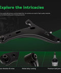 Bolt On Front End Suspension Kit For 2014 To 2018 Subaru Forester Includes 2 Front Lower Control Arms 2 Front Lower Ball Joints 2 Front Outer Tie Rod Ends 2 Front Inner Tie Rod Ends And 2 Sway Bar Links For A Smooth Confident Ride, black control arm with ball joint