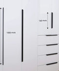 Hidden Cabinet Handle For Drawers And Doors Curved Aluminum Alloy Pull Concealed Door Knob Black Finish 1200mm Length