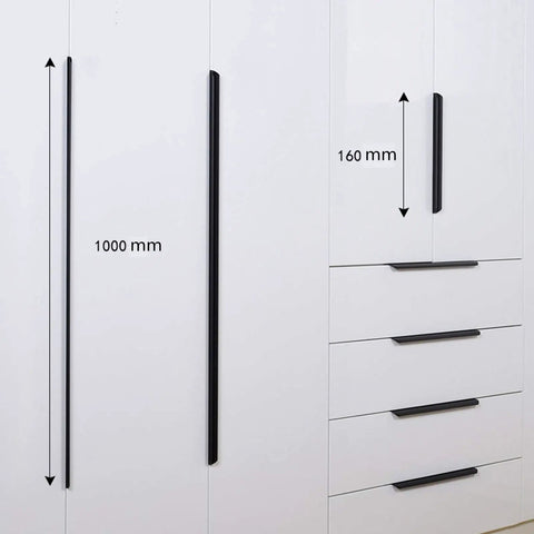 Hidden Cabinet Handle For Drawers And Doors Curved Aluminum Alloy Pull Concealed Door Knob Black Finish 1200mm Length