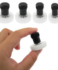 Set Of 4 Ceramic Clay Polishing Tools For Sculpture And Trimming Wheels With Durable Stainless Steel And Acrylic Rotary Trimming Ceramic Wheels Easy Grip Pro Grade Clay Tools shown with hand holding one