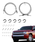 Fast Install Fuel Line Kit For 2004 2010 Silverado And Sierra 1500 2500 3500 Reg Cab Stainless Steel Braided Gas Line Set With Complete Repair Lines shown with components and truck