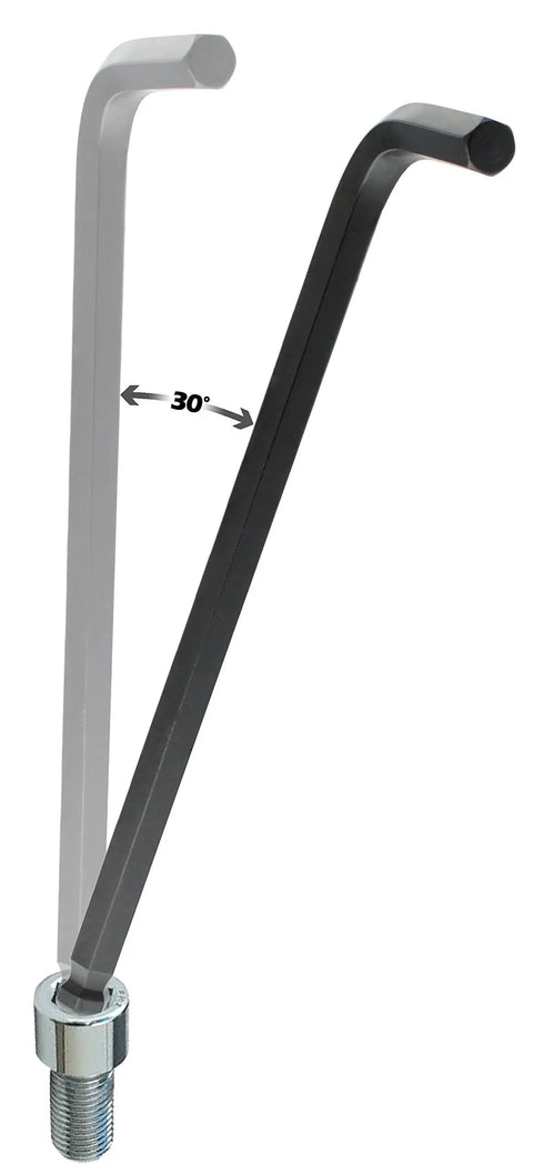 Orange Ball End Hex Key Set 25 Piece SAE Inch Metric Mm Allen Key Combo with ball point socket in use, angled view.
