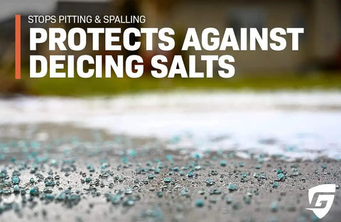 Heavy Duty Penetrating Concrete Sealer And Ultra Concentrate Water Oil Salt Repellent Makes Four Full Gallons From Just One on driveway, protecting against deicing salts.