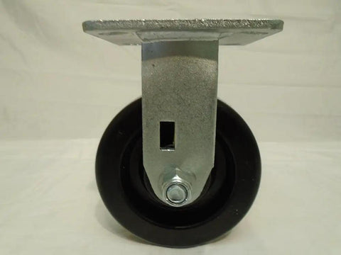 Top Tier Heavy Duty 5 Inch By 2 Inch Kingpinless Phenolic Caster Set showing a swivel wheel with sturdy mounting plate.