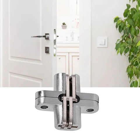 Hidden Door Hinges Four Pack Concealed Cross Hinge 180 Degree For Cabinet Doors Overlay Fit Stainless Steel Durable Invisible Hinge