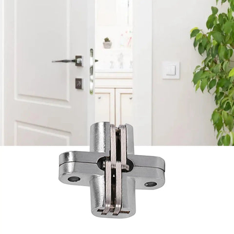 180 Degree Hidden Hinge For Cabinets And Sliding Doors shown in zinc alloy, rustproof and erosion resistant, used on white door