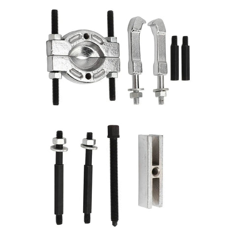 Badass 9 Piece Steel Bearing Puller Kit Universal Car Repair Tool For Wheel Hubs Axle Shafts Pinions Heavy Duty Gear Separator With Storage Box Garage Essential Fix Your Ride Fast Anytime Reliable Performance Tough Build Power, 9-piece steel bearing puller set