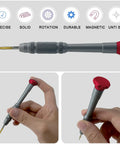 Six Point T6 Magnetic Precision Screwdriver With Rotating Cap For Micro Electronics And Laptop Repairs, S2 Steel Tip, Anti Slip Grip