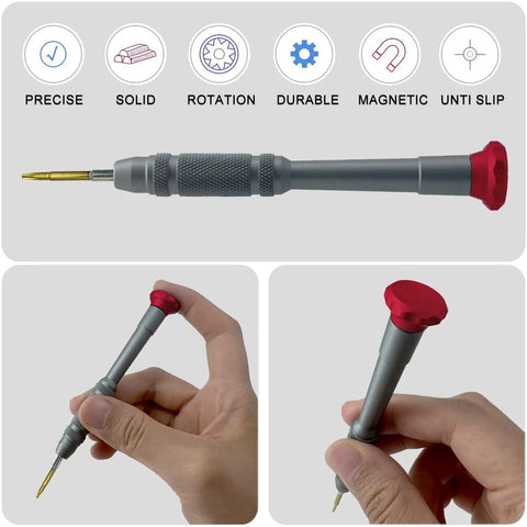 Six Point T6 Magnetic Precision Screwdriver With Rotating Cap For Micro Electronics And Laptop Repairs, S2 Steel Tip, Anti Slip Grip