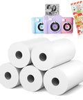 5 Rolls Kids Instant Print Paper Refill For Kids Cameras, Thermal Paper 55x25mm, 180 Sheets With Cute Stickers, Scratch Resistant And BPA Free, Fits Most Instant Print Cameras For Kids, Easy Load And Long Lasting Fun. White thermal paper rolls for kids instant print cameras