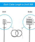 Complete 4 Piece Bike Brake And Shifter Cable Set For Mountain Bikes With 2000Mm Cables And Inner Replacement Kit Includes Ferrules End Caps Housing Caps O Rings Universal Fit For Gear Shifting And Braking, showing cable measurements and details.