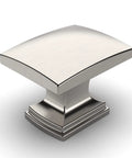 Close-up of a brushed satin nickel knob from the 20 Pack Zinc Kitchen Cabinet Knobs in Brushed Satin Nickel, heavy duty hardware.