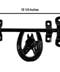 Heavy Duty Steel Barn Stall Door Latch In Black, Left Or Right Handed, Decorative Horse Stall Hardware, Made In USA, Powder Coated Finish