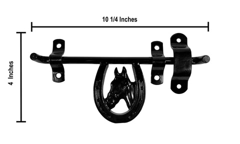 Heavy Duty Steel Barn Stall Door Latch In Black, Left Or Right Handed, Decorative Horse Stall Hardware, Made In USA, Powder Coated Finish
