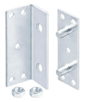 Premium Sturdy Solid 4 Sets No Mortise Bed Rail Brackets for Wood Bed Frame Hardware Fixing Low Carbon Steel Electro Galvanized blue finish with M8 bolts