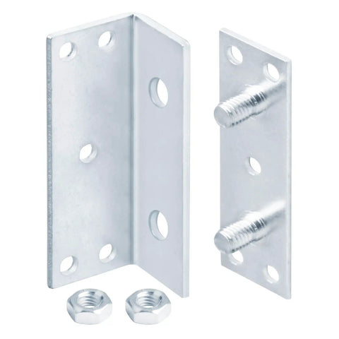 Premium Sturdy Solid 4 Sets No Mortise Bed Rail Brackets for Wood Bed Frame Hardware Fixing Low Carbon Steel Electro Galvanized blue finish with M8 bolts