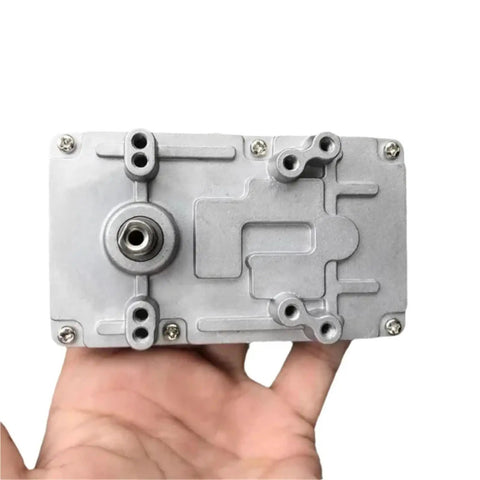 Badass 555 Size Dc Motor Paired With A Precision Steel Worm Gear Reducer 12 Volt And 24 Volt Drive Units back view showing compact design and mounting features.