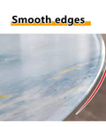 Close-up of the smooth edge of a Rotating Marble Lazy Susan Serving Tray For Dining Tables And Coffee Tables, tempered glass top.