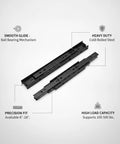 Upgrade Your Kitchen Cabinets And Office Drawers With Black Steel Ball Bearing Slides For Smooth Glide Bottom Mount Hardware 1 Pair