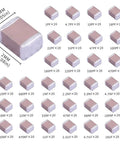 Bulk 600 Piece 30 Value 0805 SMD Capacitor Kit With 1pF To 10uF Range, MLCC Ceramic Chip Capacitors Displayed In Various Values