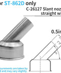 Three Pack 45 Degree Bend Heat Gun Nozzle Set Stainless Steel Desoldering Nozzles For Soldering Station Pro Grade For PCB