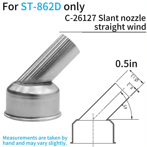 Three Pack 45 Degree Bend Heat Gun Nozzle Set Stainless Steel Desoldering Nozzles For Soldering Station Pro Grade For PCB