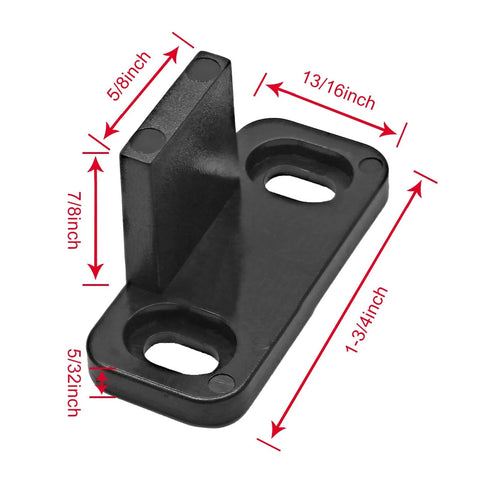 Black Sliding Barn Door Floor Guide, Durable POM Plastic, Screws for Bypass, Pocket, Closet and Barn Doors, Heavy Duty Hardware, 4-Pack