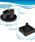 Dimensions of Four Position Three Speed Rotary Switch With Knob For Fans And Portable Heaters Off L1 L2 L3 Supports 10A At 120V Or 5A At 250V