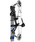 Dragon X7 Ready To Hunt Compound Bow Kit For Adults, black, with arrows, beginner friendly, adjustable draw, no bow press needed.
