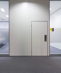 Modern office with sliding doors featuring 304 Stainless Steel Push Pull Door Handle With Screws For Fireproof Passages
