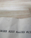 Label showing PLUNGER ASSY ALLIED #15988 for Top Shelf 15988 Plunger Assembly Straight Up Built Tough For Heavy Grinds.