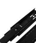 Close-up of Black 6 Inch Cabinet Drawer Slides Kit With Easy Installation Drawer Rails And Accessories For Smooth Quiet Sliding Durable Triple Track Design For Cabinets And Drawers