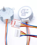 35BYJ46 Small DC Stepper Motor With Gearbox 5V 12V 24V Permanent Magnet Reliable Engine showing motor and wiring connections.