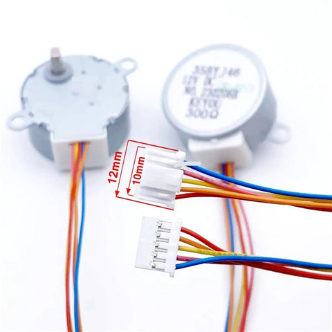 35BYJ46 Small DC Stepper Motor With Gearbox 5V 12V 24V Permanent Magnet Reliable Engine showing motor and wiring connections.