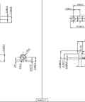 Technical drawing of Solid Brass Double Ball Catch 60mm Matte Black Finish 4 Pack with measurements and angles