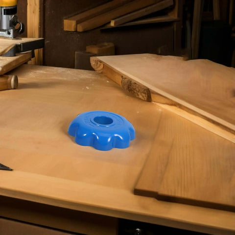 Gas Valve Handle Replacement Kit Aluminum Alloy Hexagon Hand Wheel on wooden workbench in workshop