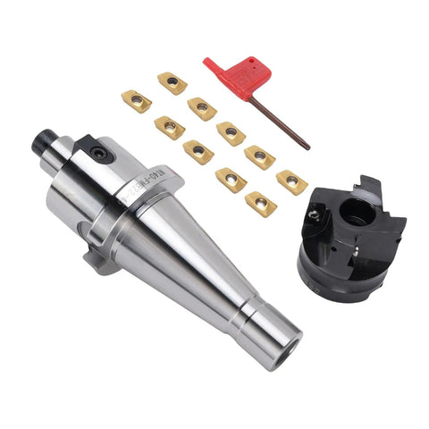 Essential CNC Milling Gear Kit Featuring NT40 FMB22 high speed face end mill holder with ten APMT1604 carbide inserts.