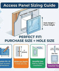 Access Panel Sizing Guide for White 32X32 Inch Aluminum Ceiling Access Panel For Drywall Smooth Push Open Spring Hinge Waterproof Utility Hatch.