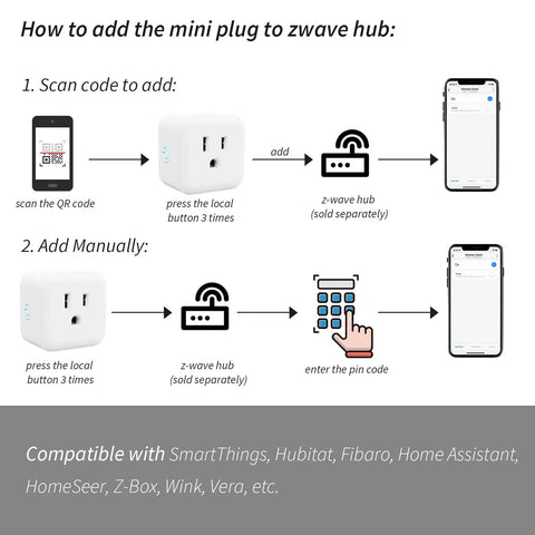 Z Wave 800 Series Smart Plug With Built In Repeater And Range Extender 15A setup guide for SmartThings and Wink compatibility