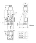 Smooth As Silk Motorized Linear Translation Stage dimensions diagram with precision specs for heavy duty lab rig.
