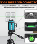 Lightweight Aluminum Laser Level Tripod with Handy Portable Handle and Bubble Level Pro Grade Quick Release Plate features.